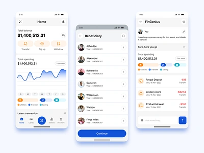 Financial Dashboard App app dashboard app design app ui best ui designer dashboard app finance ui financial app financialapp landing page product design top ui ux designer ui design ui ux design website ui