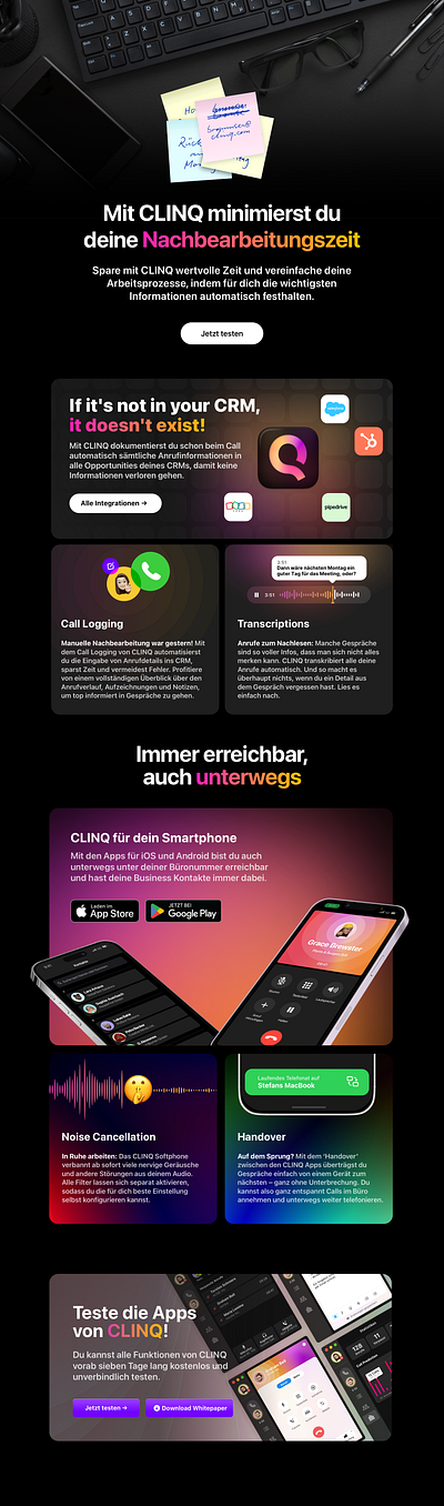 CLINQ.com (2023) düsseldorf phone app webflow website