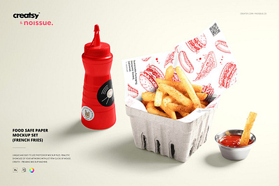 Food Safe Paper Mockup french fries creator custom customizable design designed french fries generator mock ups personalized restaurant smart object template templates tosts