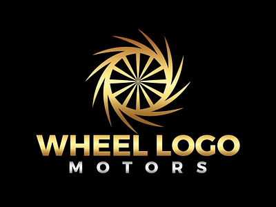 Creative Tire Golden Wheel Logo Design film shooting wheel logo