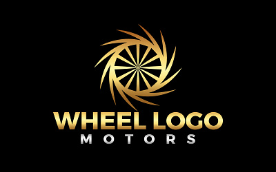 Creative Tire Golden Wheel Logo Design film shooting wheel logo