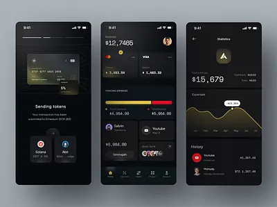 Finance management app v7 app banking card design family banking fintech gradient graph hilf al hilf al digital interface investment layout minimal mobile bank split trending ui ux visual