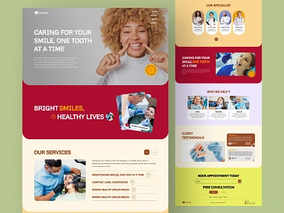 Dental clinic-website design clean clinic dental dental care landing page dental care website design dental landing dental landing page dental website dentalcare website landing page dentist dentist website home page landing landing page medical modern dentist landing page nurse teeth tooth web