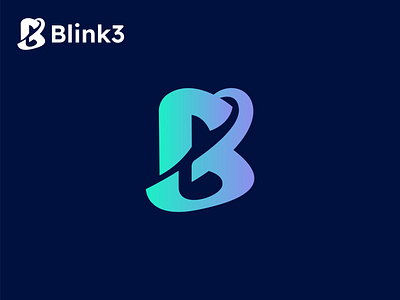 Blink3 Logo Design b b abstract logo blink3 brand identity branding graphic design internet internet service link link3 logo logo design web