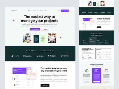 Project Management Website UI Design project management landing page project management ui project management website ui ui design uiux design ux design