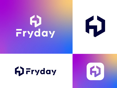 'Fryday' Logo app logo bunisess logo fd logo logo design minimalistic logo modern logo saas logo tech logo technology logo