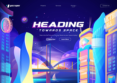 Modern Cityscape Hero Section for Innovative Skyscraper Solution 2d animation background design branding childrenbook colorful concept art graphic design hero heroic illustration illustration landing page modern motion graphics teamspinx ui vector vector illustration vibrant website whimsical