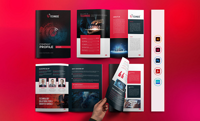 Technology Company Profile Brochure Catalog Design Template abstract annual report branding brochure business catalog catalog design cataogue company profile corporate creative graphic design magazine print template tech tech brochure technology technology brochure technology catalog