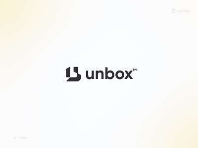 UNBOX b logo box logo branding design graphic design illustration letter logo letter u logo logo negative space logo typography u letter logo u logo ulogo unbox unbox logo unboxing logo word logo wordmark