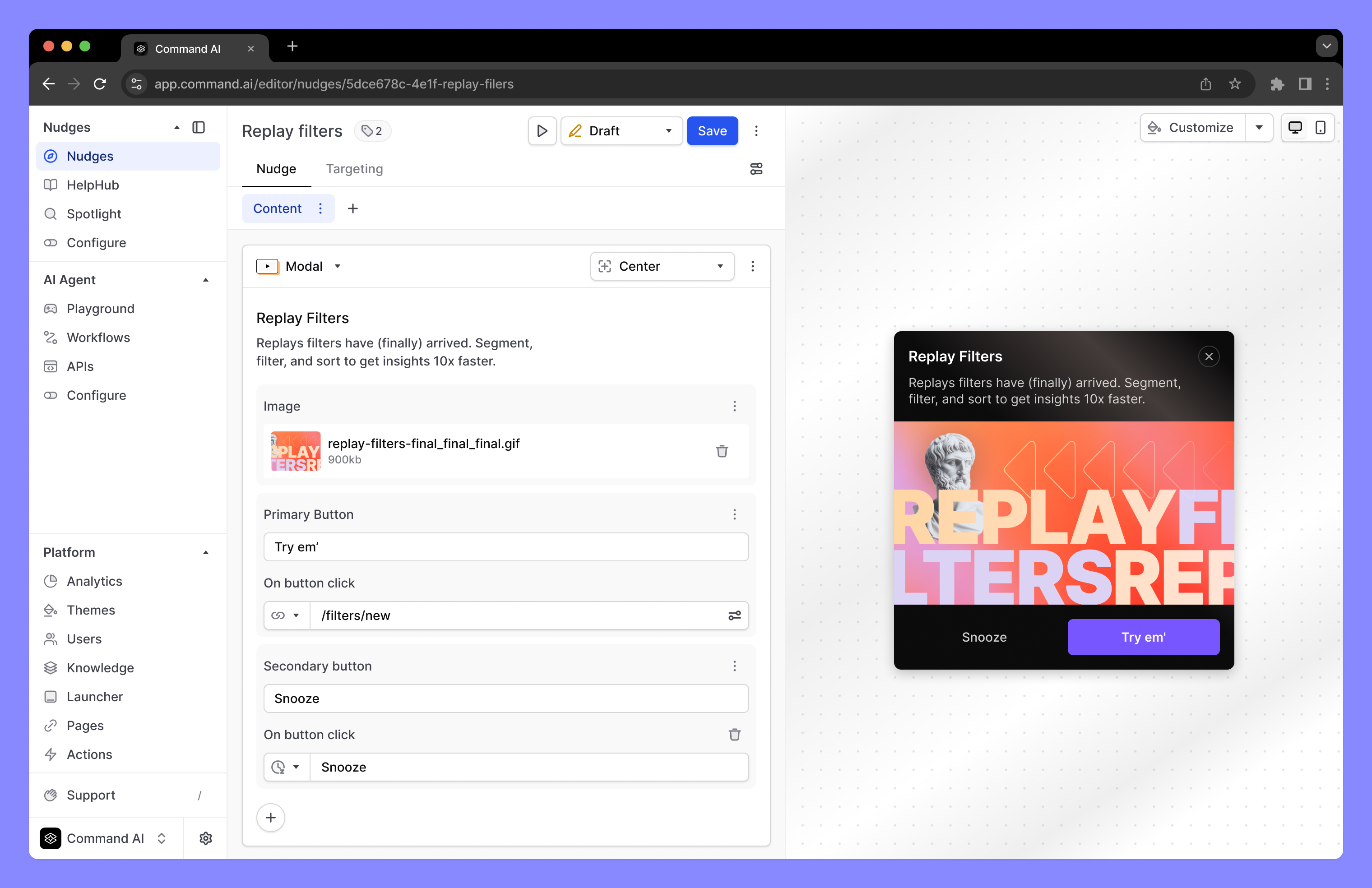 Nudge Editor editor form builder no code preview step flow ui