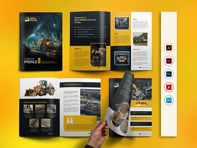 Underground Mining Company Profile Catalog Brochure Design abstract bifold brochure branding business catalog catalogue company profile corporate creative equipment gold mining brochure graphic design half fold brochure magazine mining mining brochure mining catalog mining company profile underground mining brochure