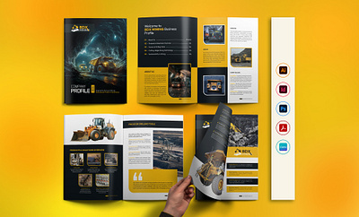 Underground Mining Company Profile Catalog Brochure Design abstract bifold brochure branding business catalog catalogue company profile corporate creative equipment gold mining brochure graphic design half fold brochure magazine mining mining brochure mining catalog mining company profile underground mining brochure