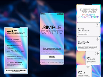 Simple Crypto — Mobile {Animation} animation benefits cardstacking crypto design gradient gradientbackground microinteractions motiondesign parallax process ui uiux uxdesign uxui web design webdesign webflow workflow workprocess