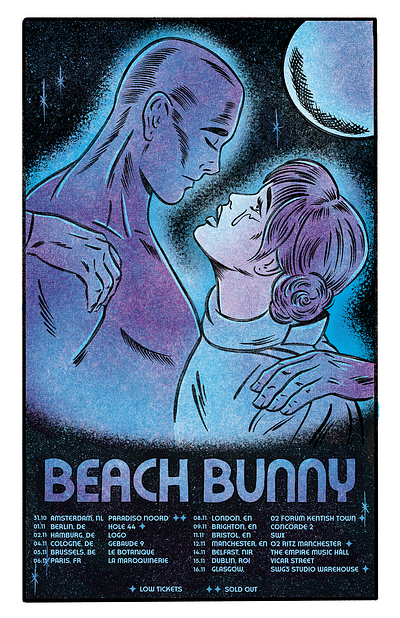 Beach Bunny - Tour Admats graphic design illustration retro art retro design vintage comic art