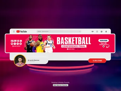 YouTube Banner Design 2025 Basketball Banner Design 2025 banner design basketball banner channel art cover cover design web banner youtube youtube banner youtube banner design