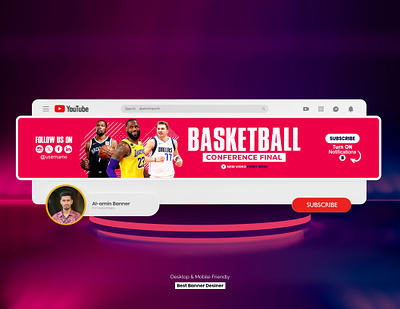 YouTube Banner Design 2025 Basketball Banner Design 2025 banner design basketball banner channel art cover cover design web banner youtube youtube banner youtube banner design