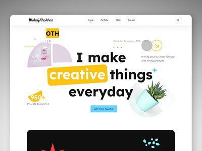 Designer Portfolio 3d branding figma graphic design landing page logo portfolio ui web design