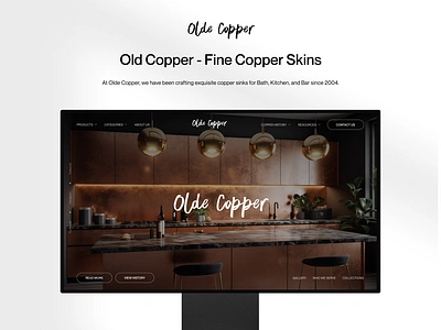 Old Copper - Copper Skins copper copper interior webiste copper items copper website design interior interior website design landing page mockup sanitary sanitary website ui uiux uiux design web design website