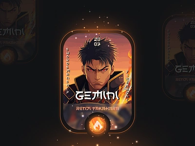 Game Card UI Design - Japanese anime ui card ui design game ui card game ui design graphic design manga ui mobile app design product design ui design user experience user interface ux design