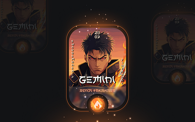 Game Card UI Design - Japanese anime ui card ui design game ui card game ui design graphic design manga ui mobile app design product design ui design user experience user interface ux design