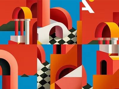 geometric illustration branding design graphic design iceland illustration minimal sea summer vector