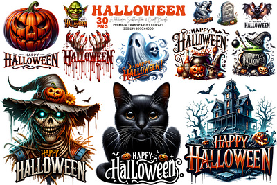 Halloween Sublimation Clipart Bundle magic