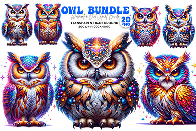 Owl Sublimation Clipart Craft PNG Bundle owl craft project bundle.