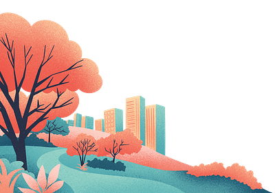 Landscape Illustration editorial illustration graphic design illustration retro art retro design