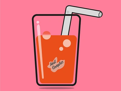 Bub in the Glass 3d animation decent glass graphic design icone illustration juice straw vector water