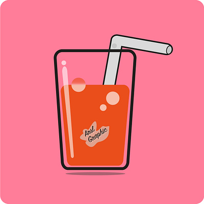 Bub in the Glass 3d animation decent glass graphic design icone illustration juice straw vector water