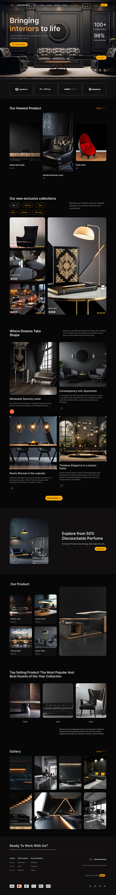 Interior landing page design cleandesign conceptdesign designsystem furnituredesign homedecor homedesign interactivedesign interiordesign interiorlandingpage interiorstyling landingpagedesign luxuryinteriors minimaldesign modernui productdesign uiux userinterface uxdesign visualdesign webdesign