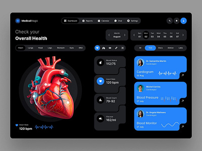 Medical Magic Health Dashbaord branding creative interface design dribbbleshots. dribble portfolio illustration logo ui