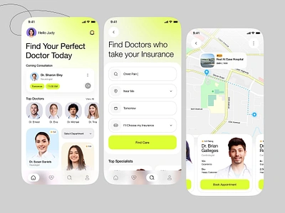 Doctor Finding Application 3d branding creative interface design dribbbleshots. dribble portfolio ui