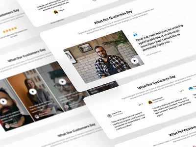 Testimonial Blocks - Lookscout Design System blocks clean design layout lookscout sections ui user interface ux webpage website