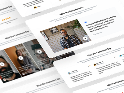 Testimonial Blocks - Lookscout Design System blocks clean design layout lookscout sections ui user interface ux webpage website