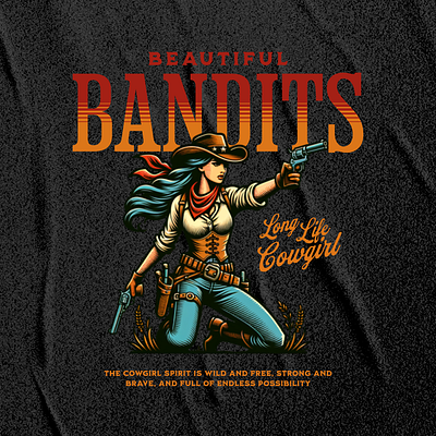 Beautiful Bandits bandits brand identity branding cowboy illustration logo t shirt vintage