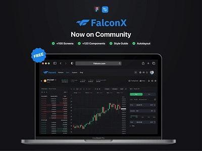 💎FalconX - Crypto Exchange blockchaindesign blue branding cryptodesign cryptoexchange cryptoworld dashboarddesign figmacommunity ui