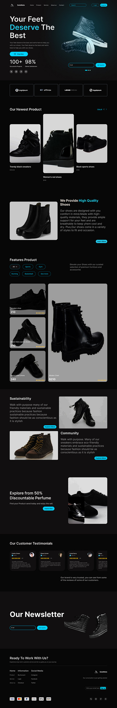 Shoes landing page design cleandesign creativelandingpage ecommercedesign fashionui footweardesign interactivedesign landingpagedesign landingpageux minimaldesign modernui productdesign productpagedesign shoeslandingpage shoewebsite sneakerdesign uiux userinterface uxdesign webappdesign webdesign