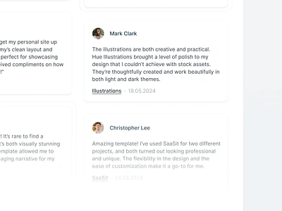 Testimonials ✨ card component customers feedback framer landing ui light design light ui no code product design quote ratings review testimonials ui ui component uiux ux webflow website