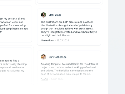 Testimonials ✨ card component customers feedback framer landing ui light design light ui no code product design quote ratings review testimonials ui ui component uiux ux webflow website