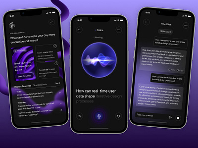 AI Assistant App ai ai app aidesign app app design artificial intelligence assistant chat app chatbot ios mobile ui uidesign ux uxdesign virtual assistant voice