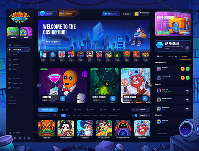 MooWin Casino: Casino Hub betting casino crypto casino dark interface gambling game interface homepage hub landing page page slot game slot machine slot online slots ui uiux ux web design website website design