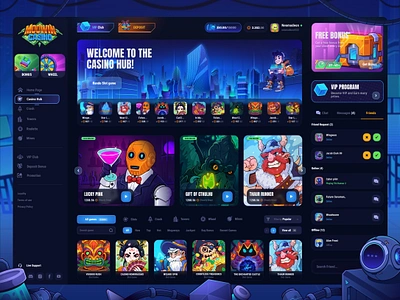 MooWin Casino: Casino Hub betting casino crypto casino dark interface gambling game interface homepage hub landing page page slot game slot machine slot online slots ui uiux ux web design website website design