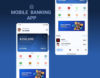 Mobile Banking App - One-Page UI Design portfolio