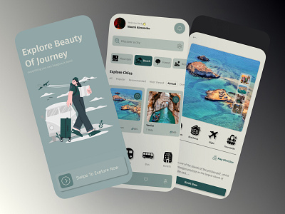 travel planning app booking green minimal mobile app reservation travel travel planning ui
