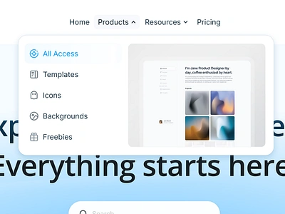 Navigation 🗺️ app clean details dropdown expand framer interface landing page navigation light mode mega menu minimal navigation open product design sidebar tab ui ux web webflow