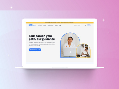 Career development website header hero landing landingpage minimal website