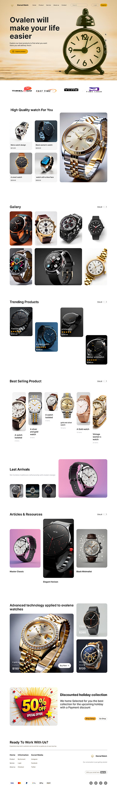 Watch Landing Page design branddesign cleandesign creativelandingpage digitaldesign ecommercedesign landingpagedesign luxurybrand luxurywatches minimaldesign modernui onlinestoredesign productpagedesign productshowcase uiux uxdesign watchdesign watchecommerce watchlandingpage watchstore webdesign