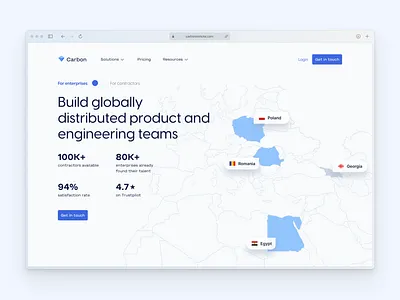 #39 - Hero Concept for Carbon b2b b2c concept design desktop hero home hr landing page lp recruitment redesign startup ui ux web design website