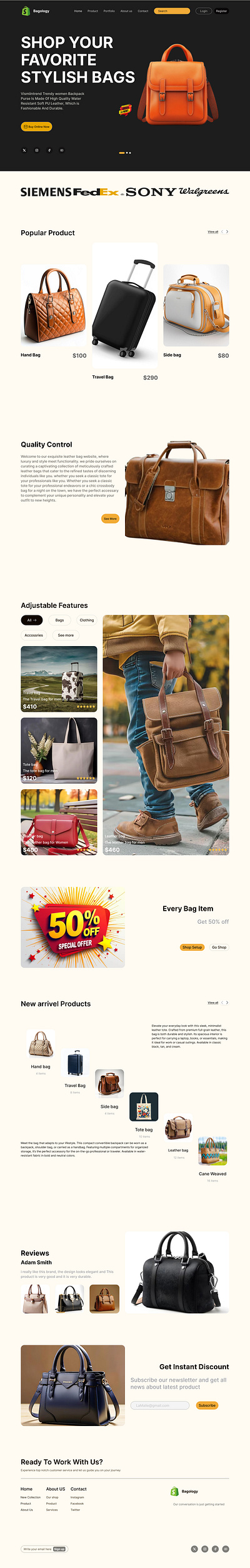 Bag Landing Page design bagdesign bagecommerce baglandingpage bagstore cleandesign conceptdesign creativelandingpage ecommercedesign fashionui interactivedesign landingpagedesign luxurybags luxurybrand minimaldesign modernui productpagedesign uiux uxdesign webdesign webui